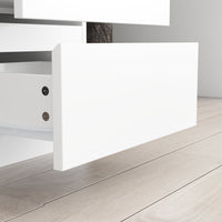 94.5" Modern White Desk with Hinged Doors and Pull-out Drawers