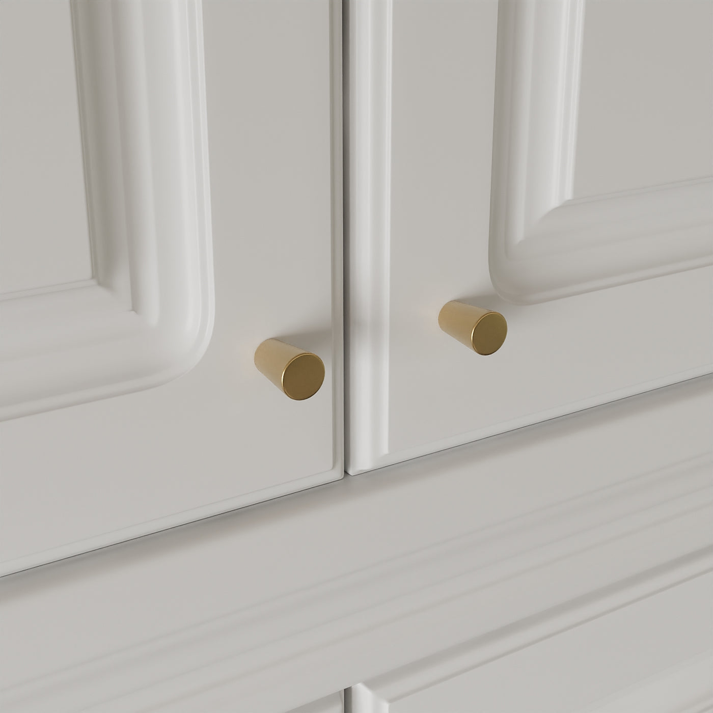 63" Modern White Vacuum-Formed Armoire with Top Cabinet, 4 Doors and 4 Drawers