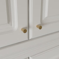 63" Modern White Vacuum-Formed Armoire with Top Cabinet, 4 Doors and 4 Drawers