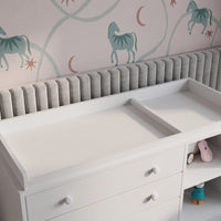 47.2" Modern White Nursery Storage Dresser Chest Changing Table