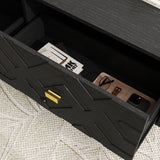47.2 inch Modern Black Coffee Table with 4 Drawers