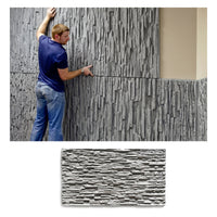 Gray Faux Stone Wall Panel Set of 10, Lightweight Indoor & Outdoor Decorative Wall Panels