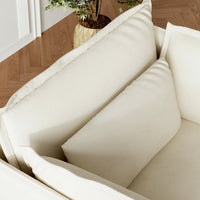 47.2" Modern White Upholstered Single Sofa with 3 Accent Pillows