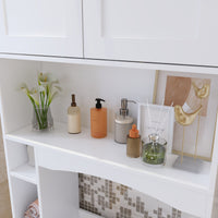 31.5" Modern White Toilet Storage with Tissue Holder