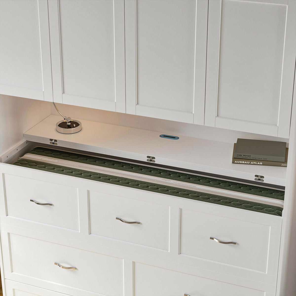 57.8" Modern White Storage Bed with Socket, view 12