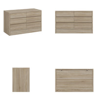 55.1" 7-Drawer Wood Chest Dresser with Hidden Compartments and Large Kick Drawer