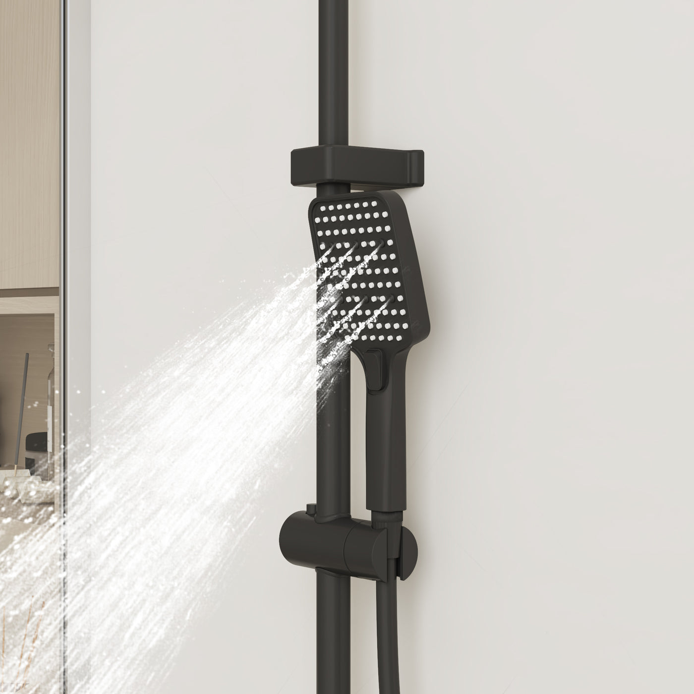 Black Shower System With LED Display Screen
