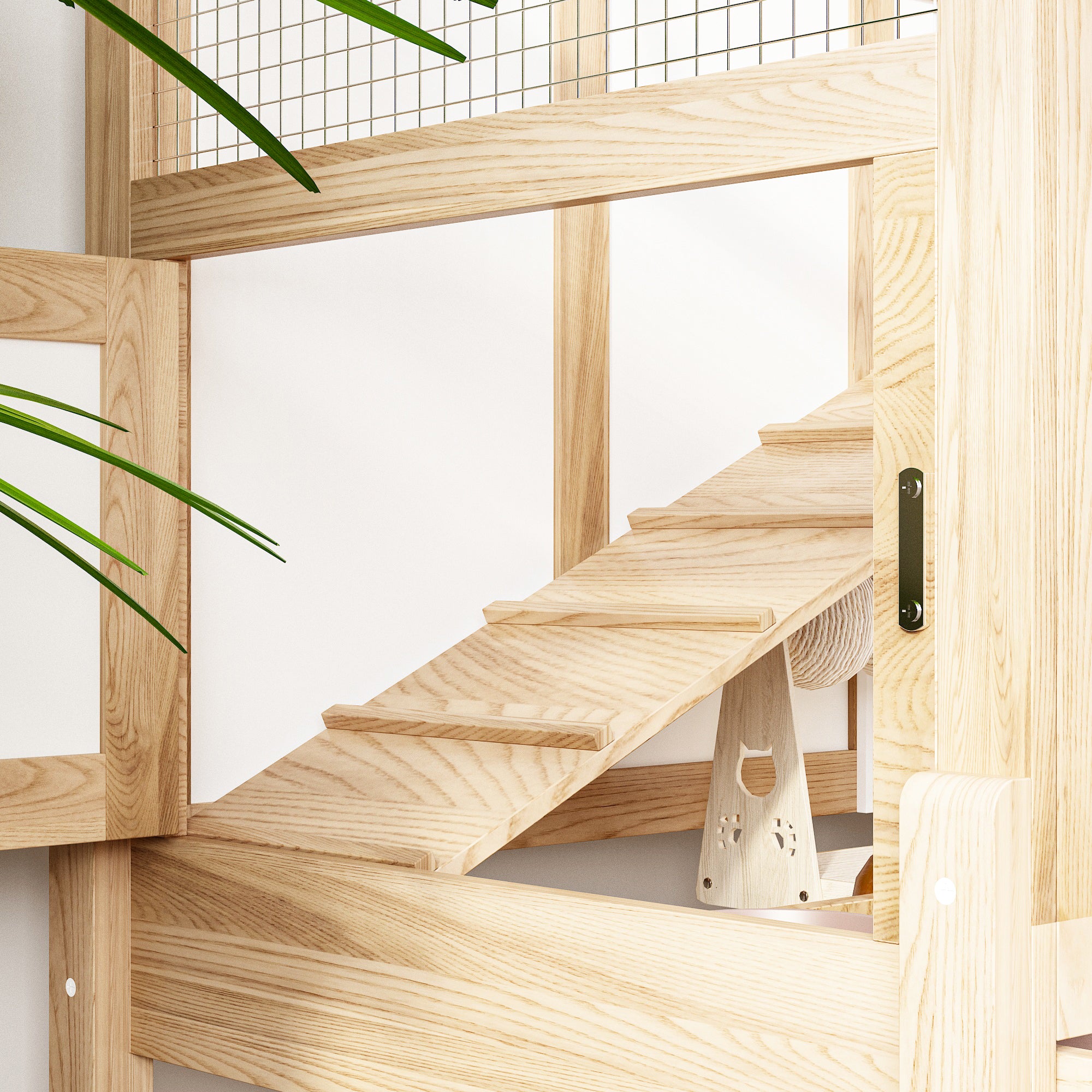 Elevated Small Animal Cage with 2 Level Play Area and Slide Out Cleaning Tray