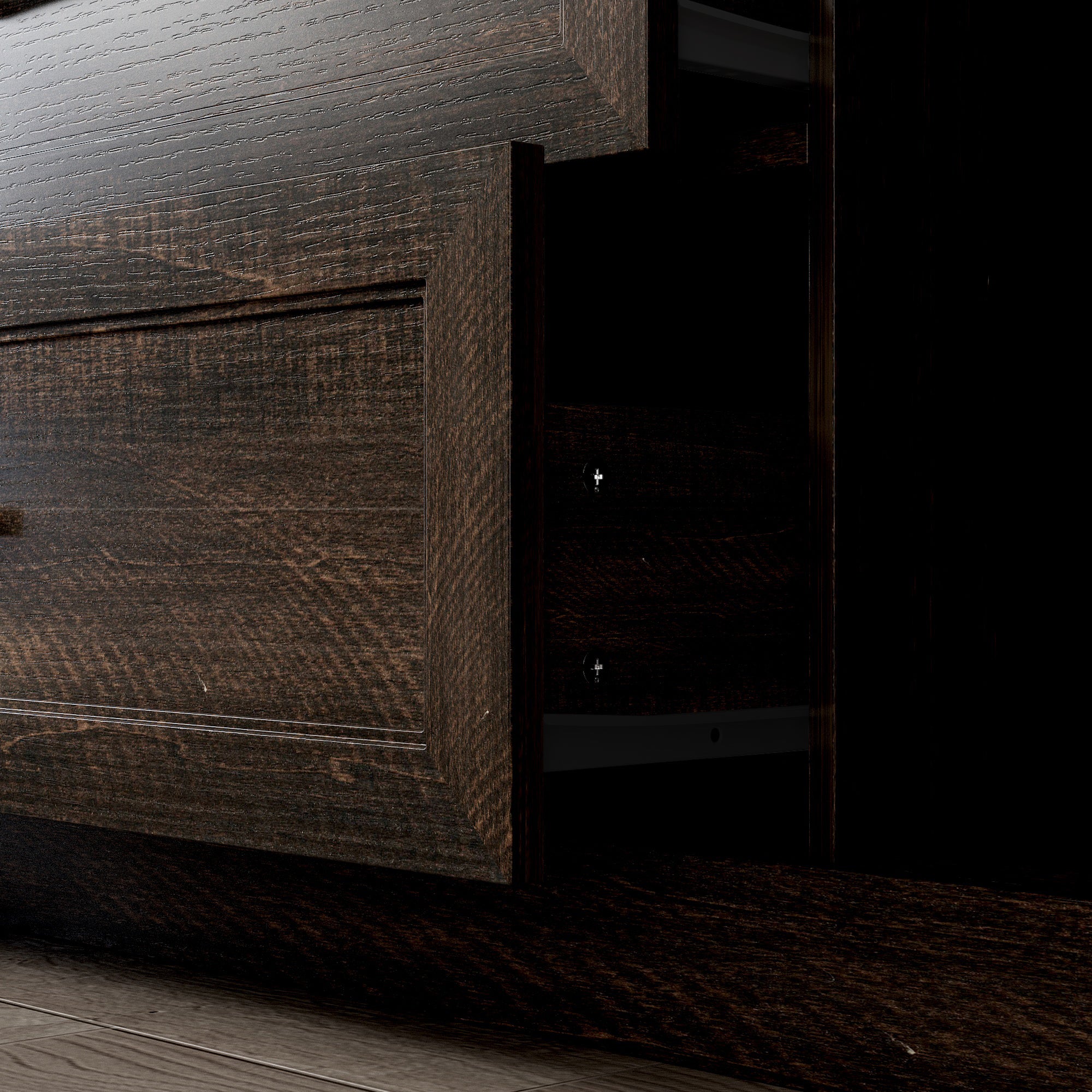 62" Wide 6 Doors 2 Drawers Wood Grain Wardrobe Armoire