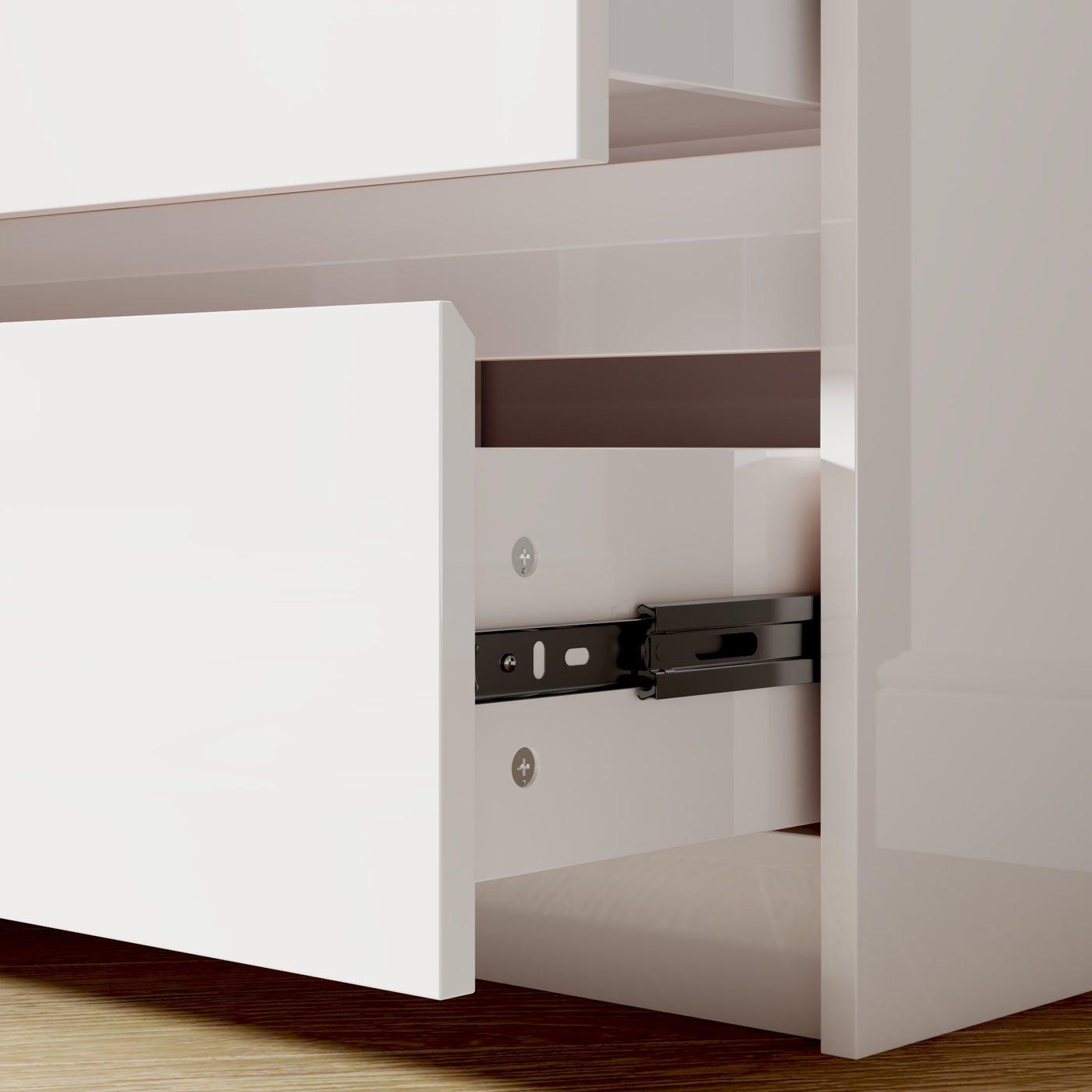 White 9-drawer dresser with minimalist design