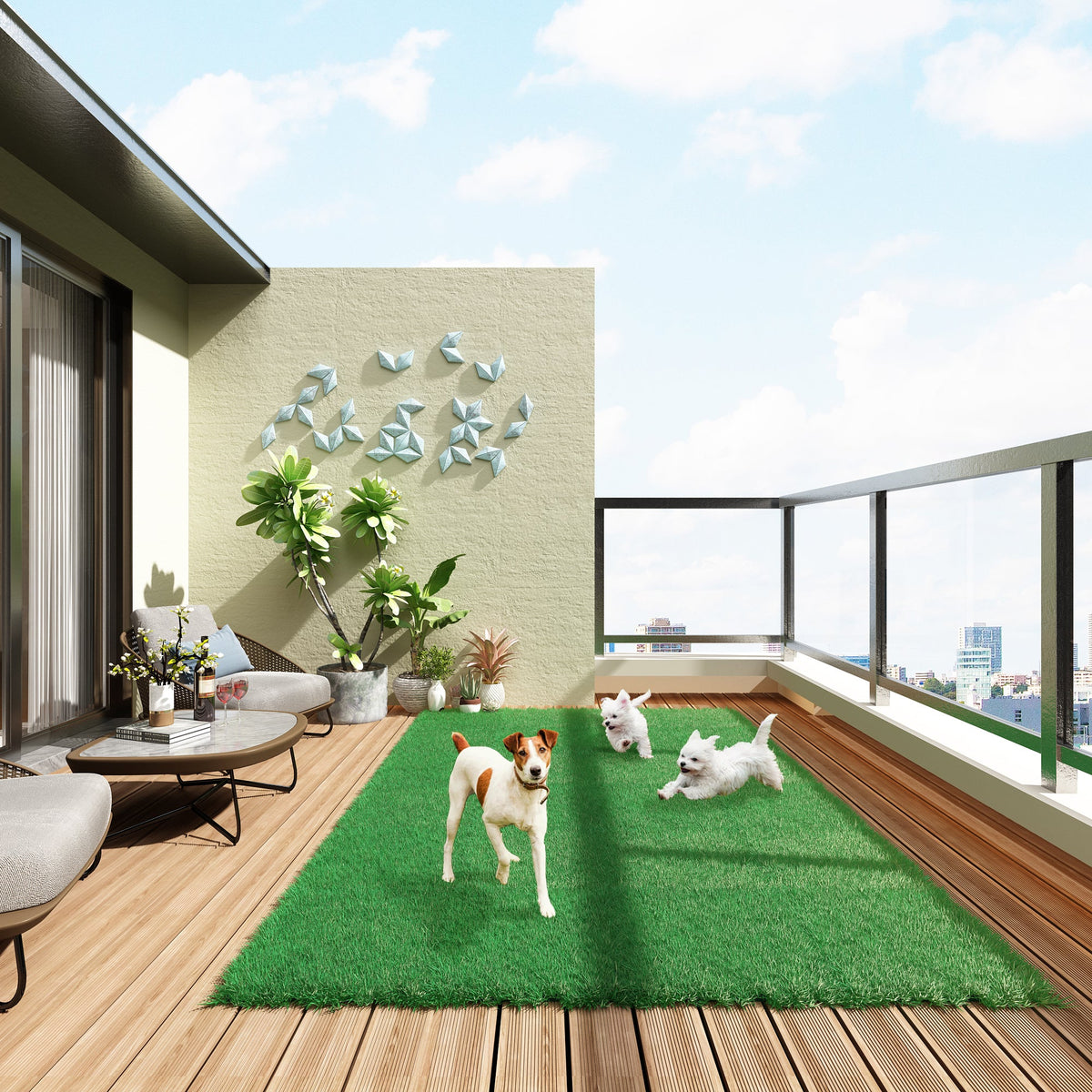 118" Natural Green Artificial Grass Turf Panels
