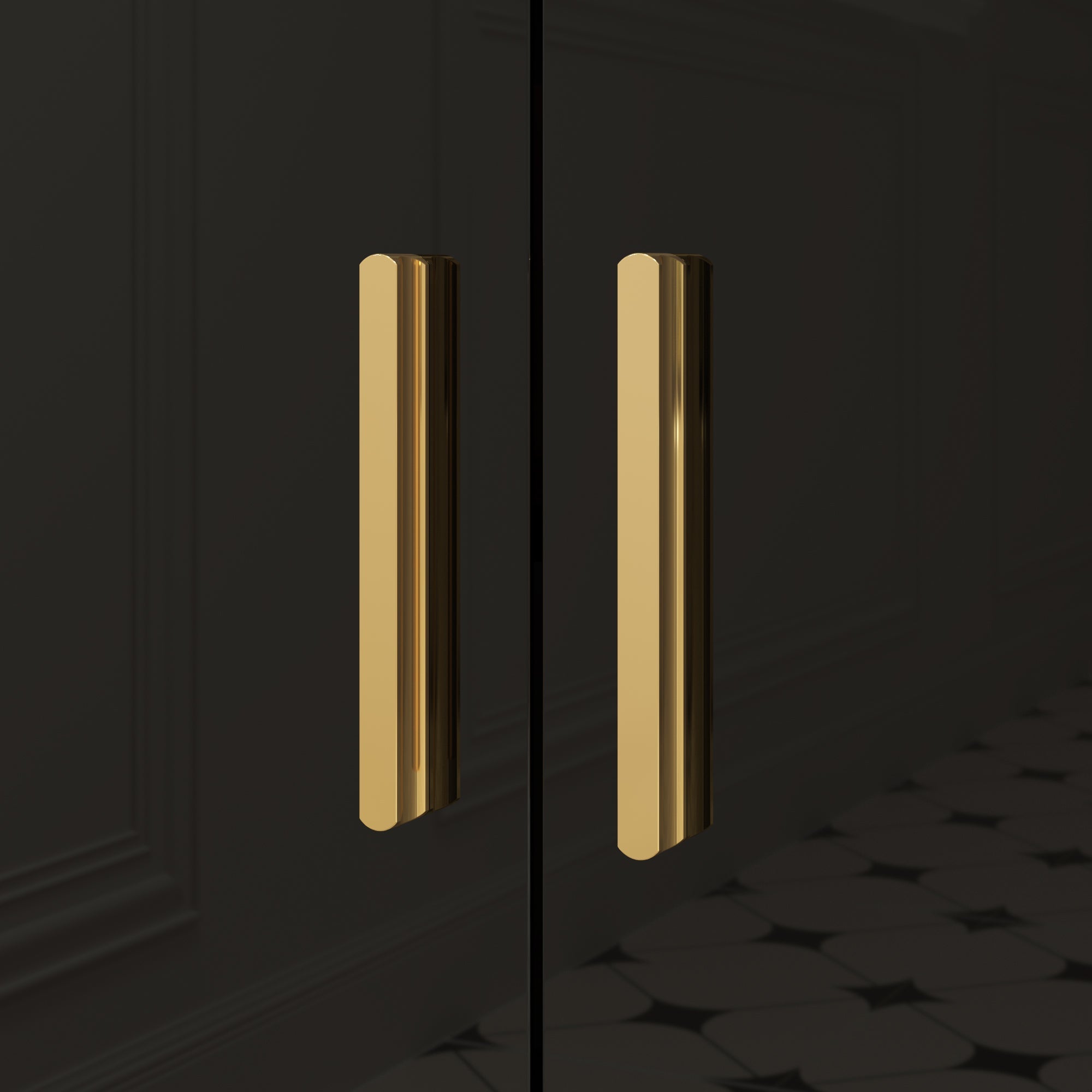 Black High Gloss Bathroom Vanity With Ceramic Sink