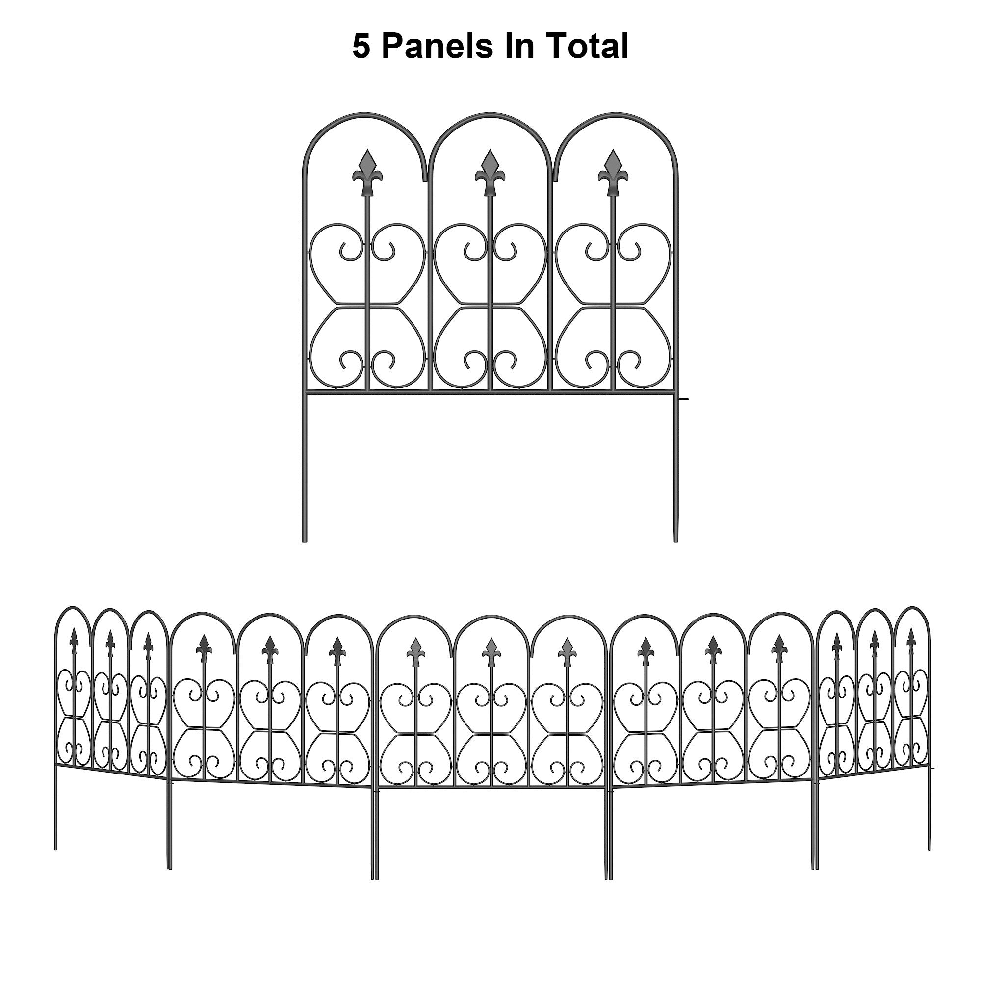 32'' H x 24'' W Metal Fencing with 5 Panel(s) Included