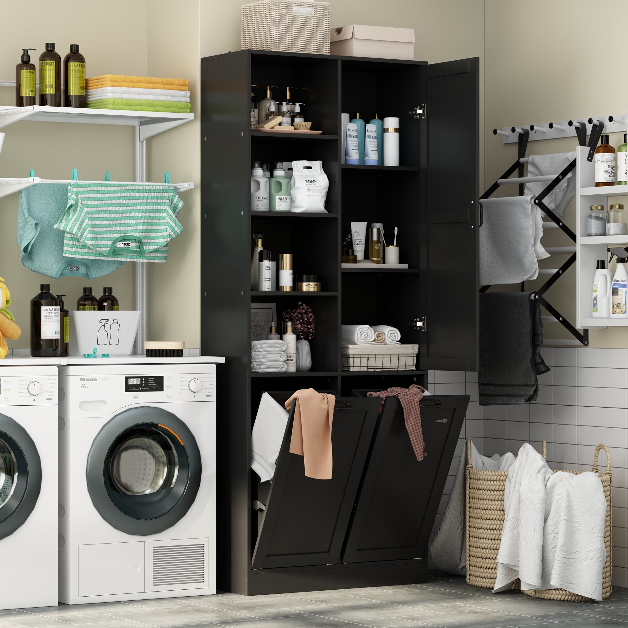 Elegent Bathroom Cabinet With White Finish