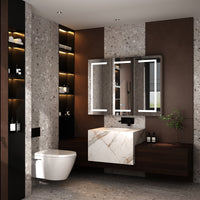 47.2" Modern Frameless Medicine Cabinet with Mirror and 3 Shelves