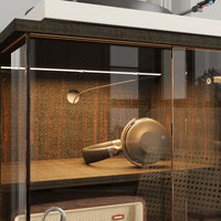 Brown Tempered Glass Nightstand 