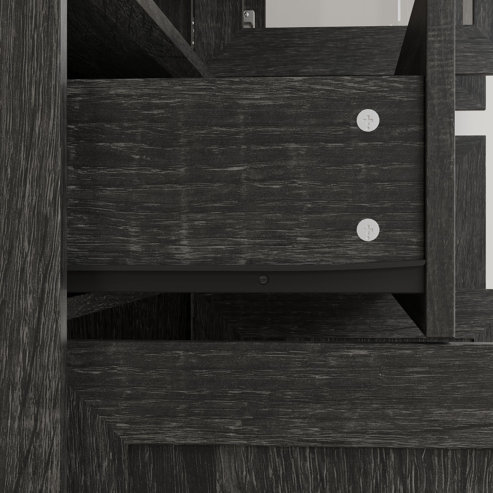 80'' H X 46'' W 6-Tier Bookcase With Glass Doors & Drawer