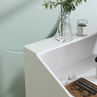 47.2" Modern White Rectangular Reception Desk With Open Shelves