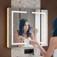 35.4" Modern Frameless Medicine Cabinet with Mirror and 3 Shelves