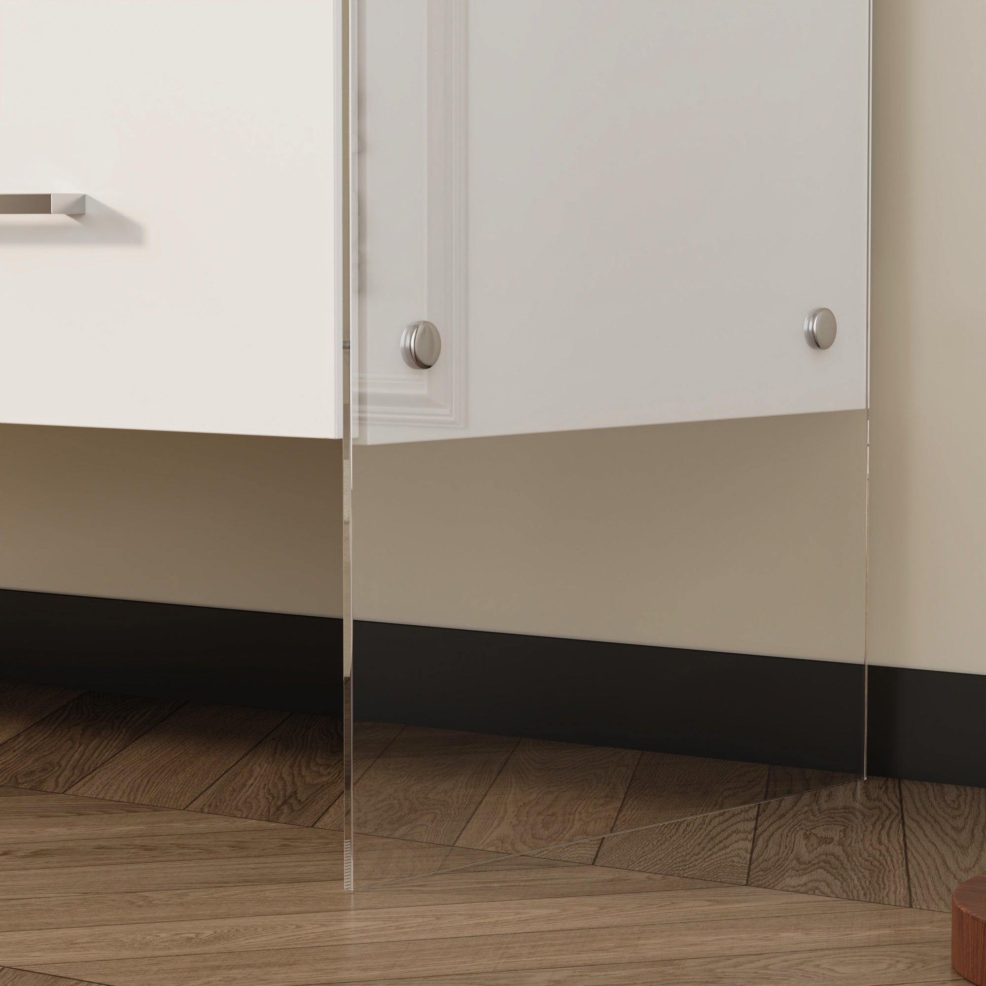 55.1" Wide 9-Drawer Dresser With Glass Legs