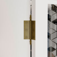 63" Modern White Display Bookcase Cabinet with Glass Doors