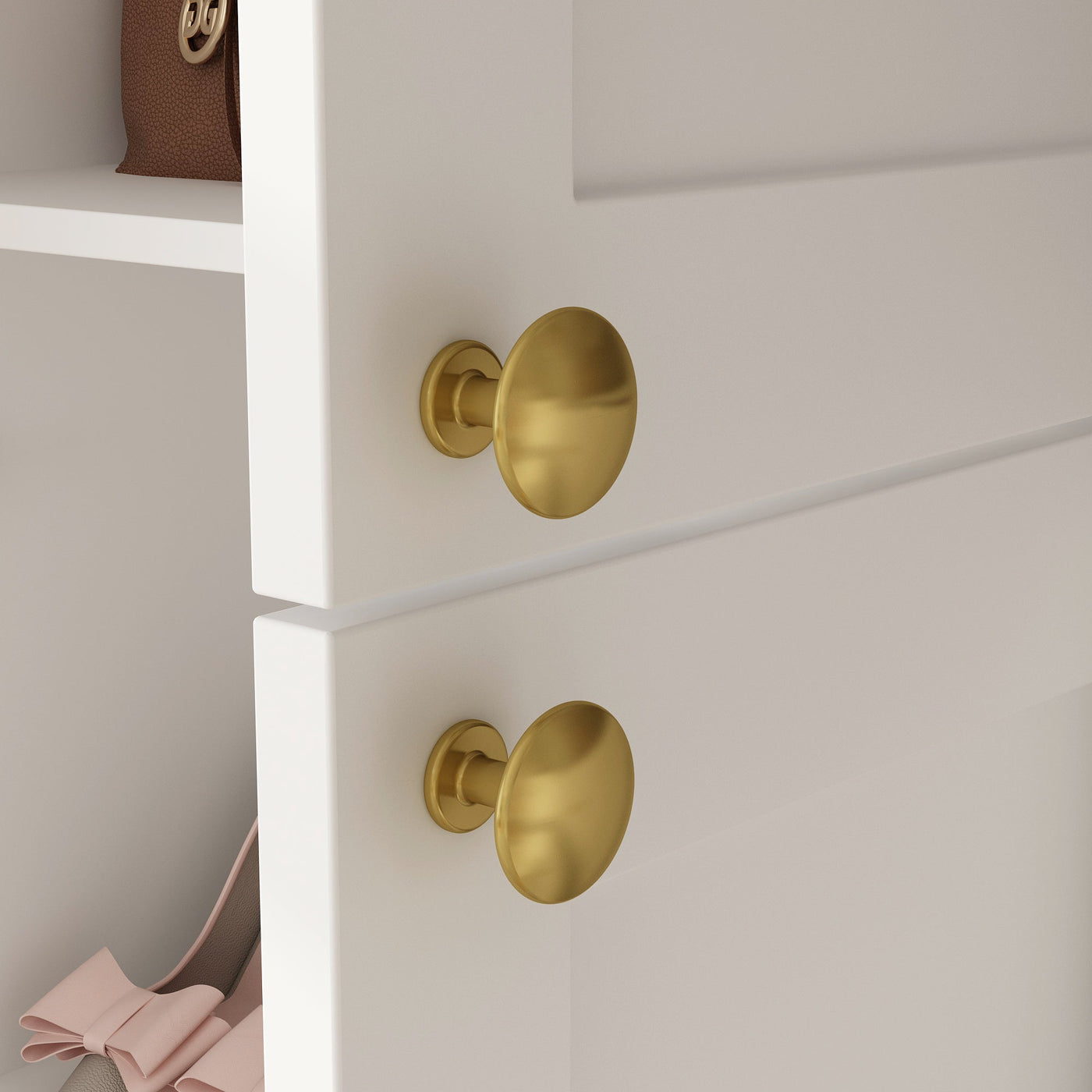 70.9" Modern White Elegant Wardrobe with Strong Storage