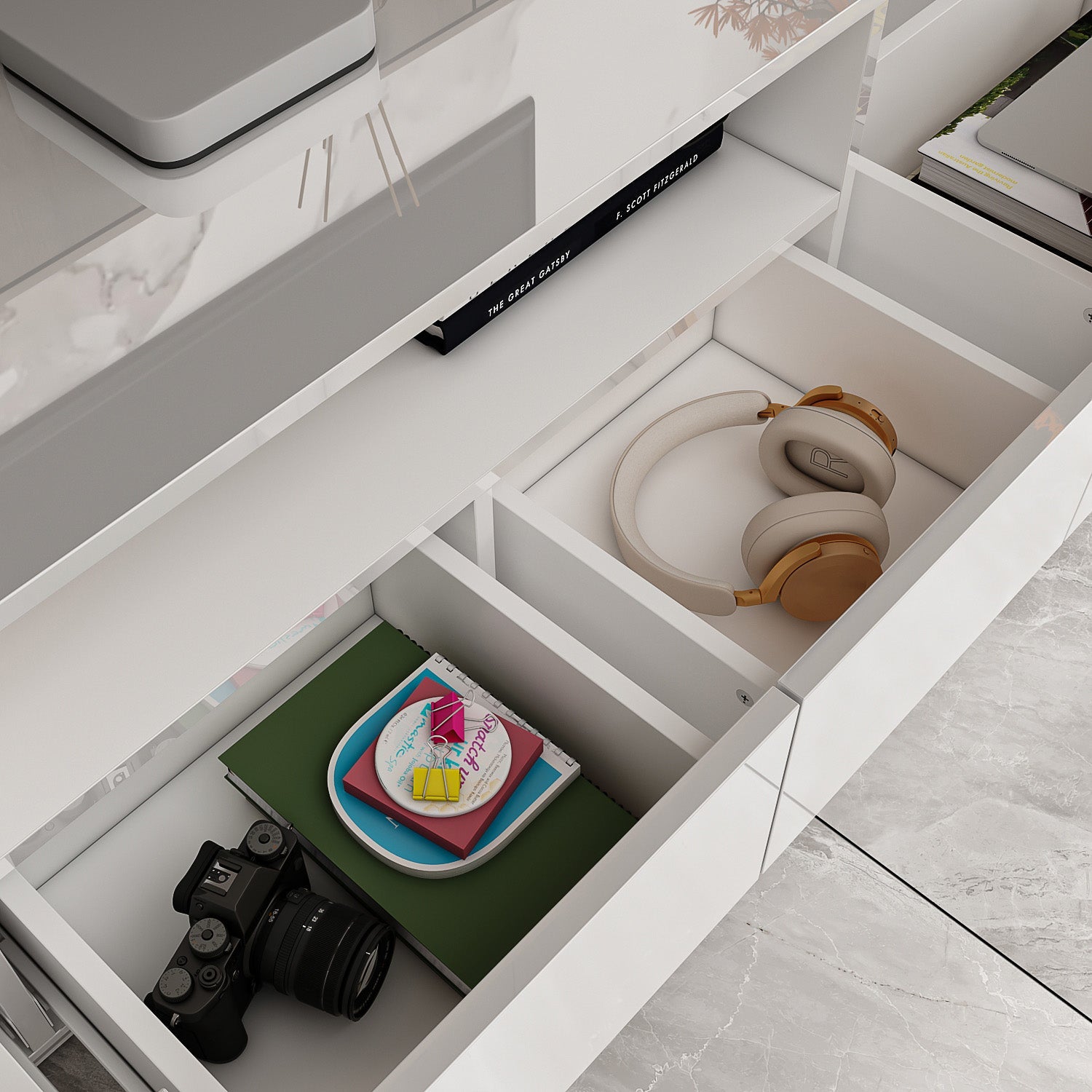 LED TV Stand Console Table Entertainment Center High Gloss