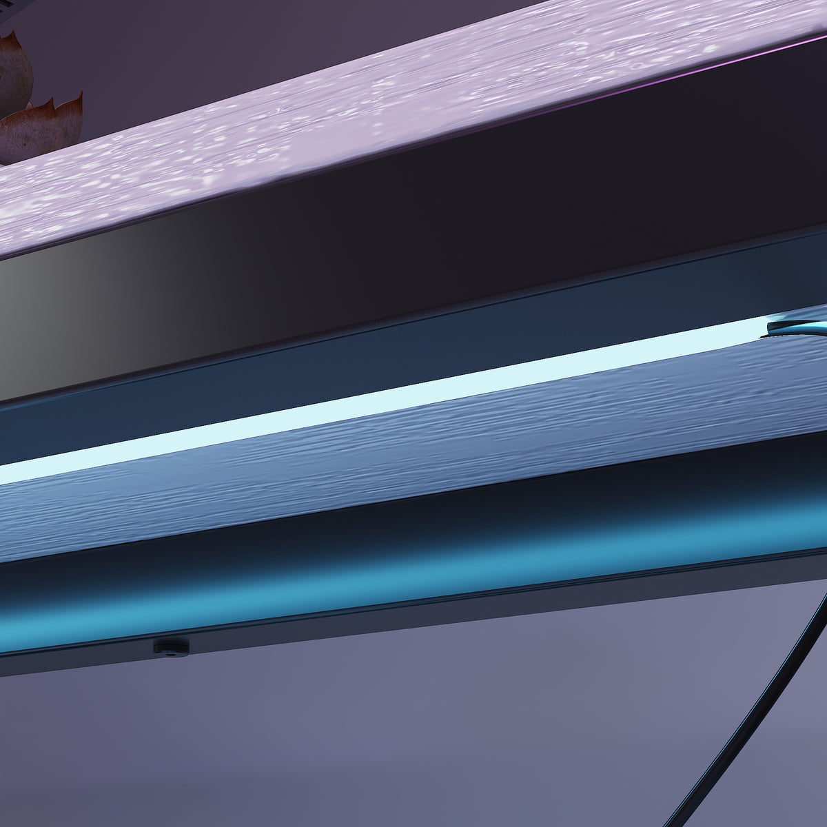 55" Ergonomic Black Gaming Desk with LED Lights & Charging Station