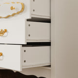47.2 inch Elegant White 12-Drawer Accent Chest with Gold Handles