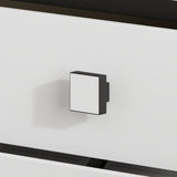 23.6 inch Modern Black 3-Drawer Nightstand with Gold Handles