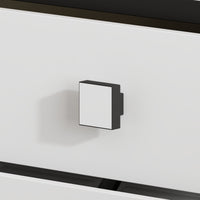 23.6" Modern Black 3-Drawer Nightstand with Gold Handles