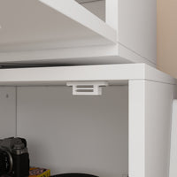 18.9" Modern Creative White Nightstand With Robot Shape And 360°Rotation