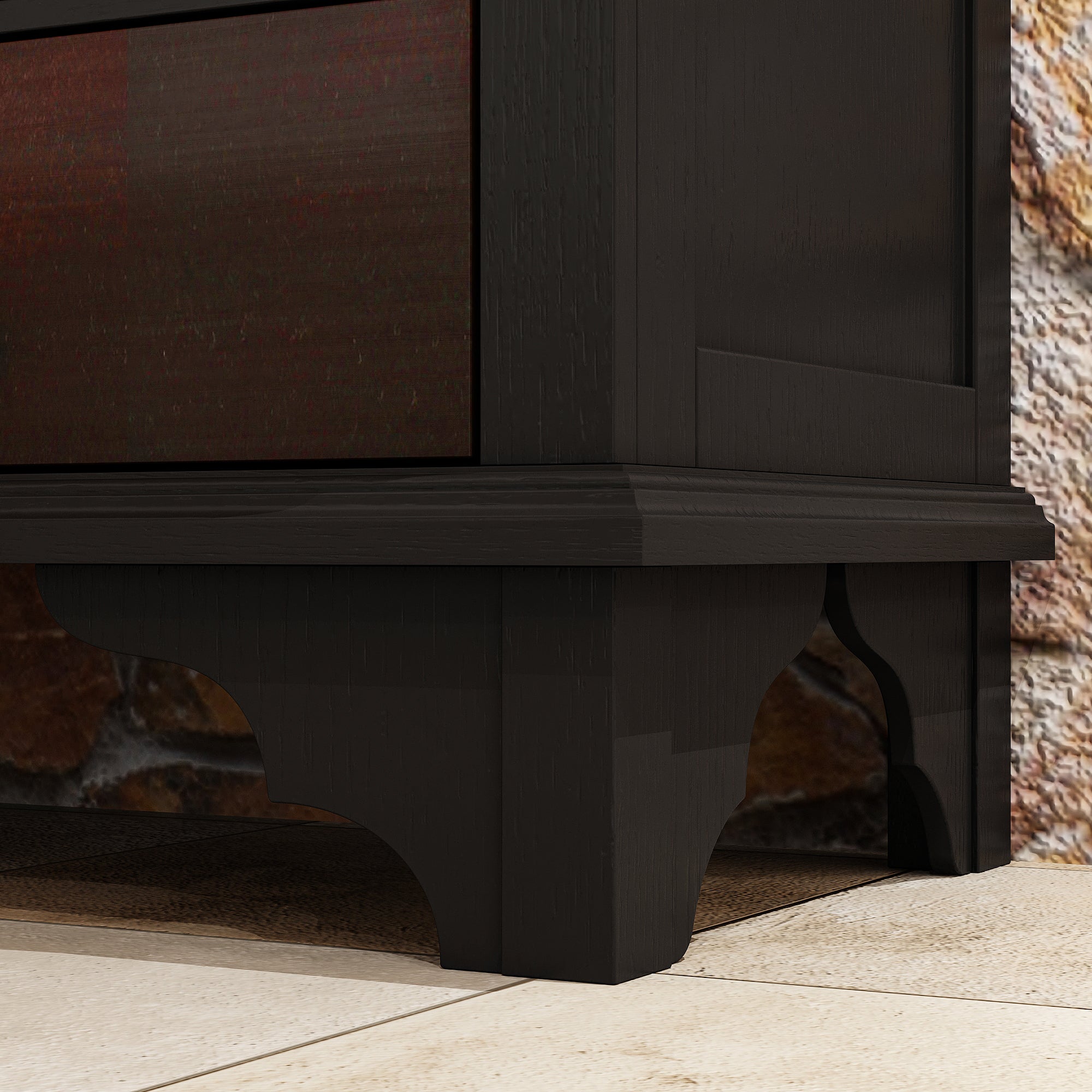 Elegant Soild Wood Modern Sideboard With 2 Doors And 2 Drawers, 39.4” Storage Cabinet With Adjustable Shelves, Versatile Console Table For Living Room Or Dining Room