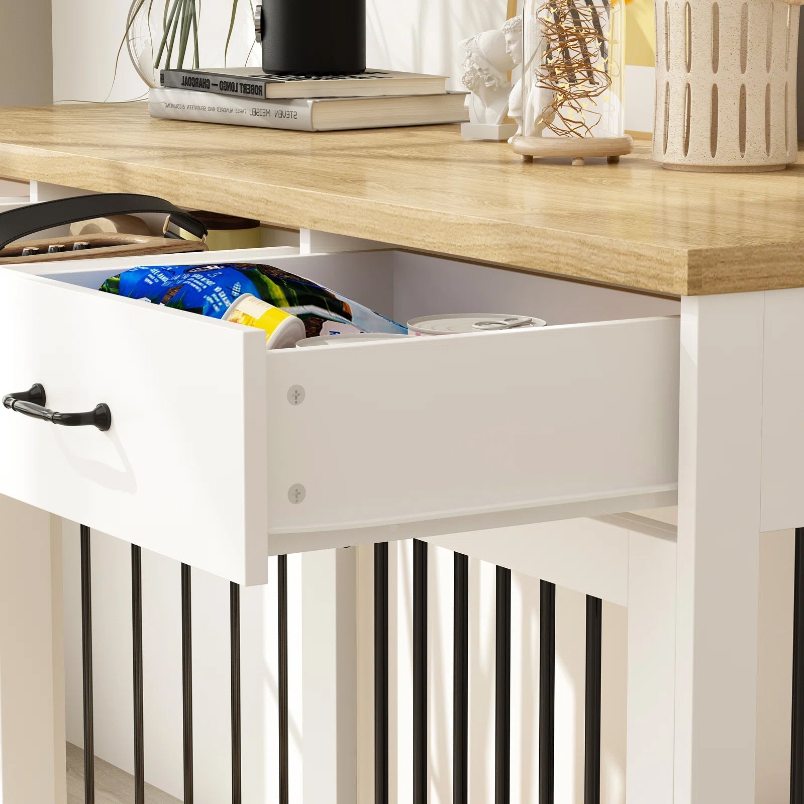 Dog Crate Furniture with 3 Drawers