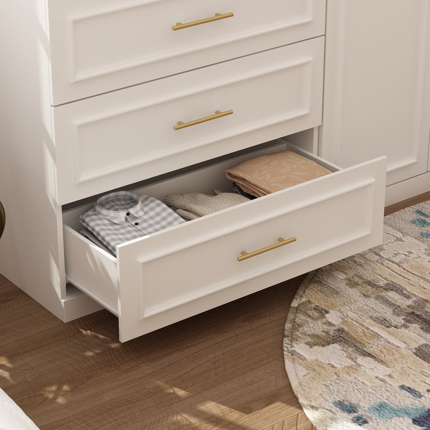 74.9" H x 63.3" W 6 Door Armoire with Drawers