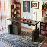 71" Modern Minimalist Standing Desk with File Drawer and Storage Cabinet