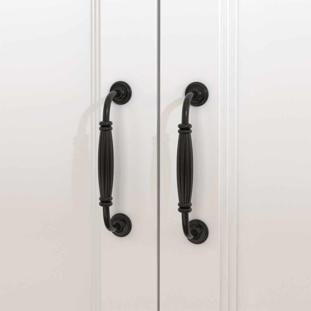 63" Modern White Kitchen Pantry Cabinet with 8 Doors, 2 Drawers & Large Central Worktop