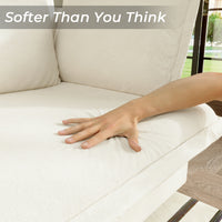 47.2" Modern White Upholstered Single Sofa with 3 Accent Pillows