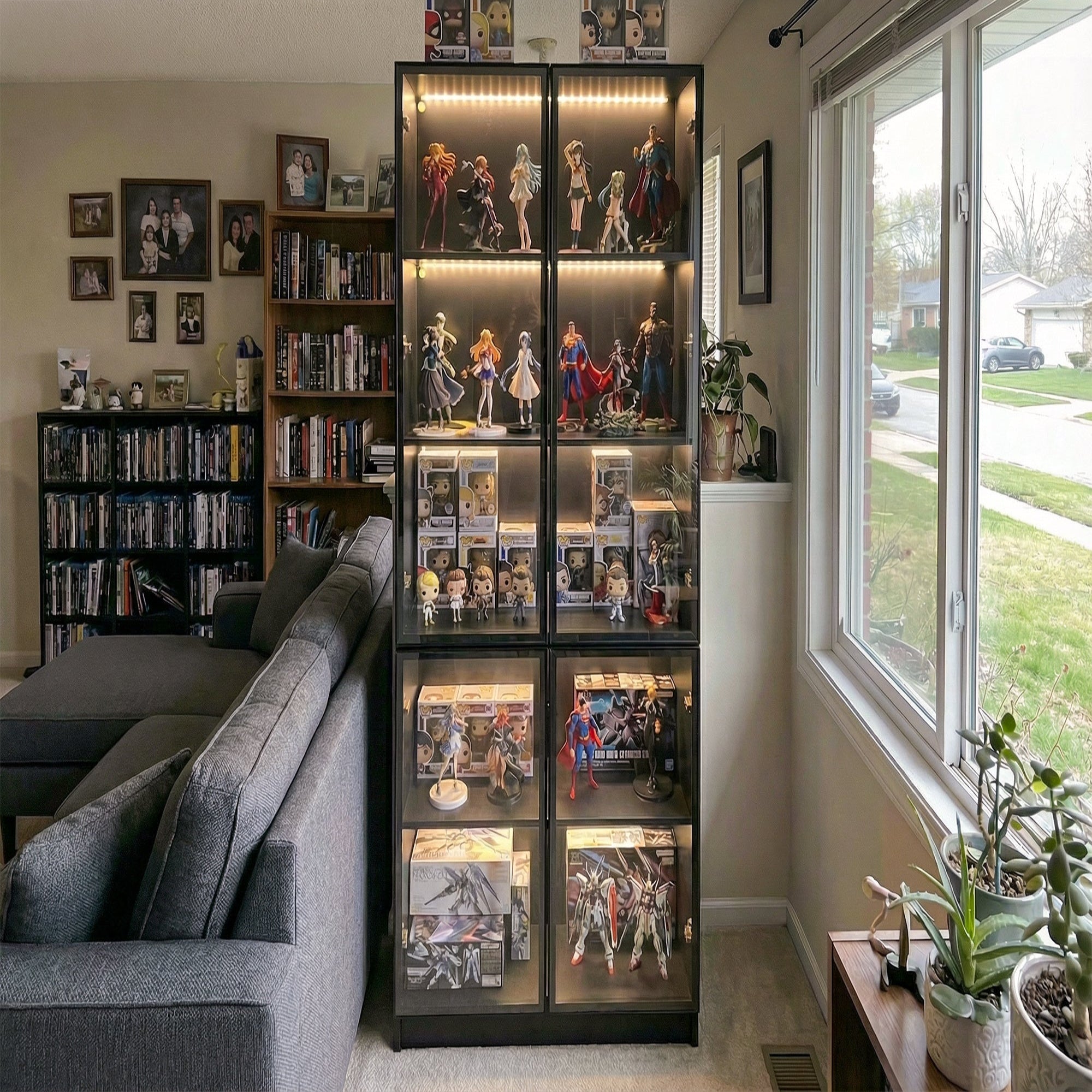 Display Storage Cabinet with LED Lights & Glass Doors | FUFU&GAGA