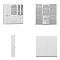 70.9" Modern White Elegant Wardrobe with Strong Storage