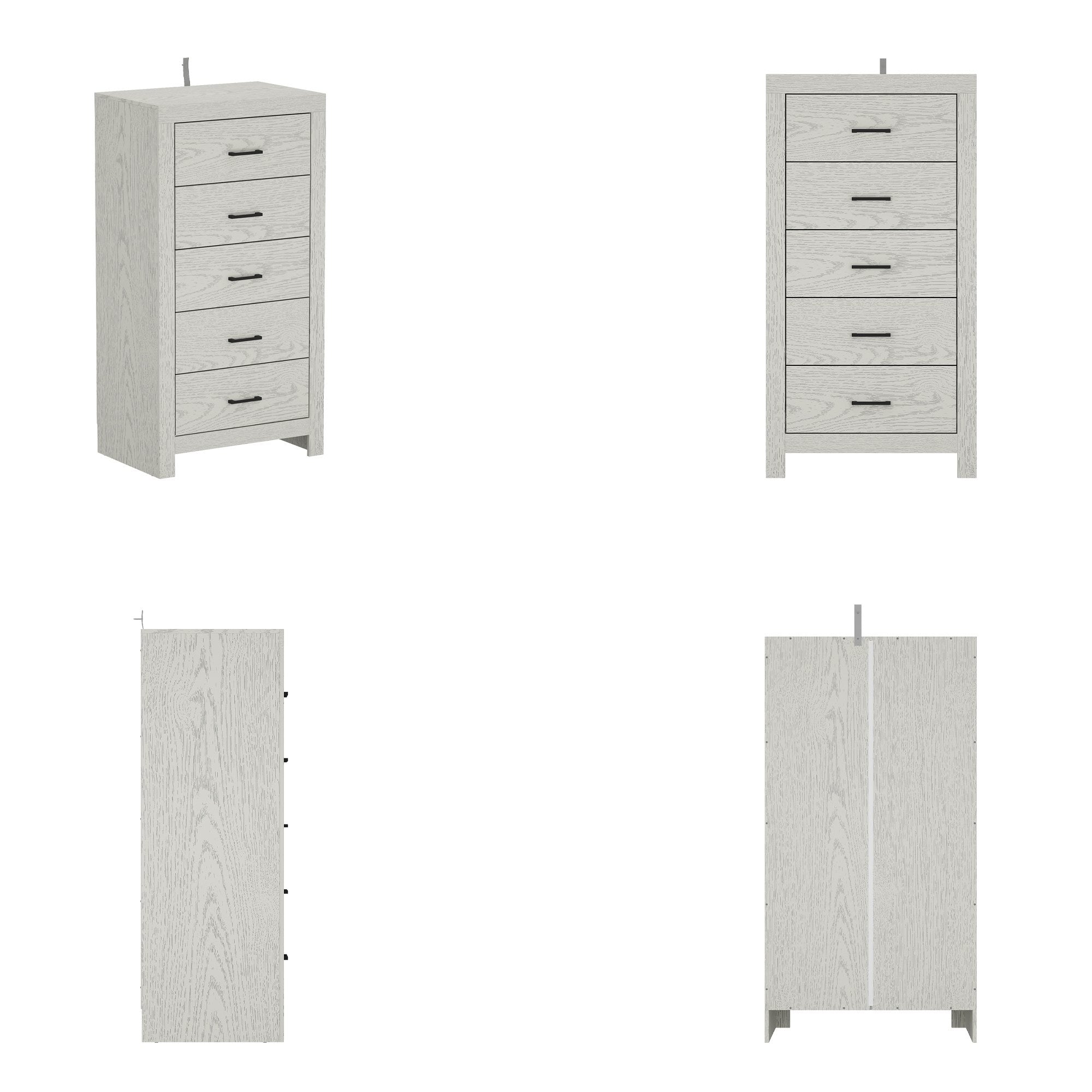 5 Drawer Vintage Woodgrain Accent Chest