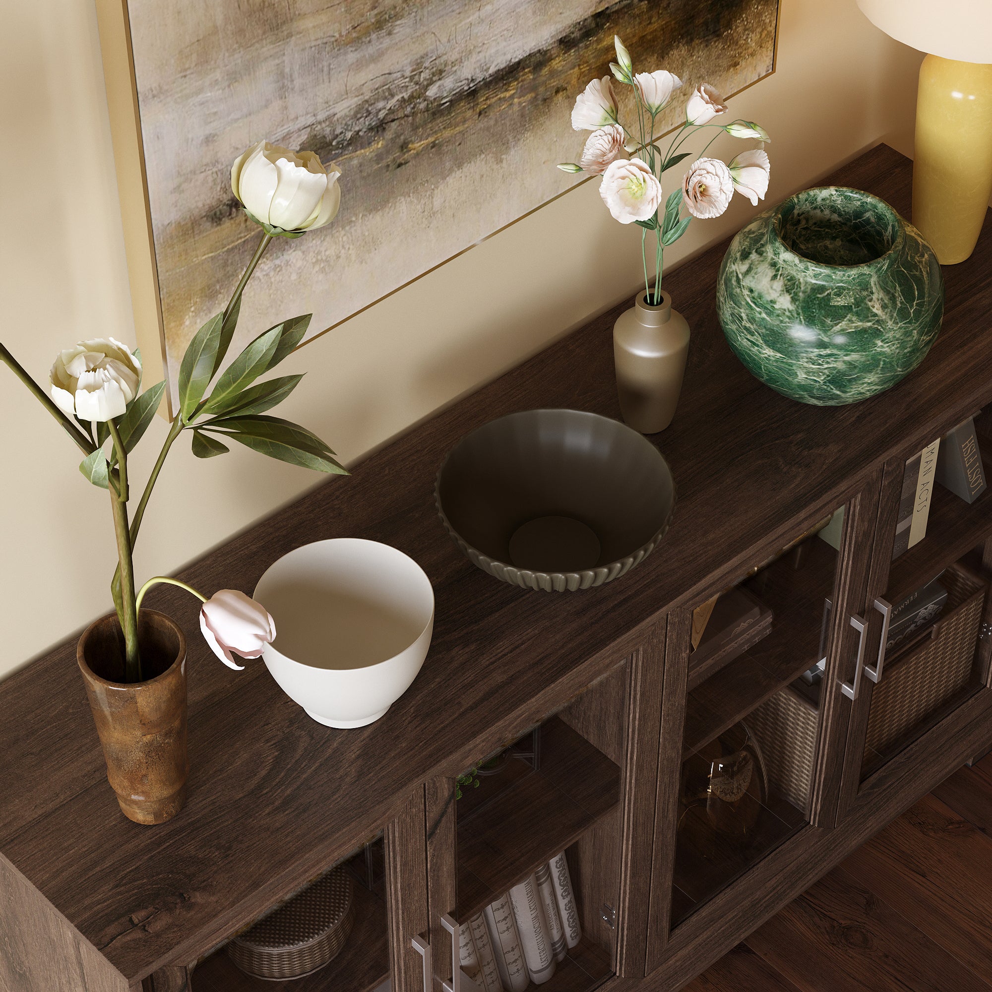 Accent Cabinet With Tempered Glass Door