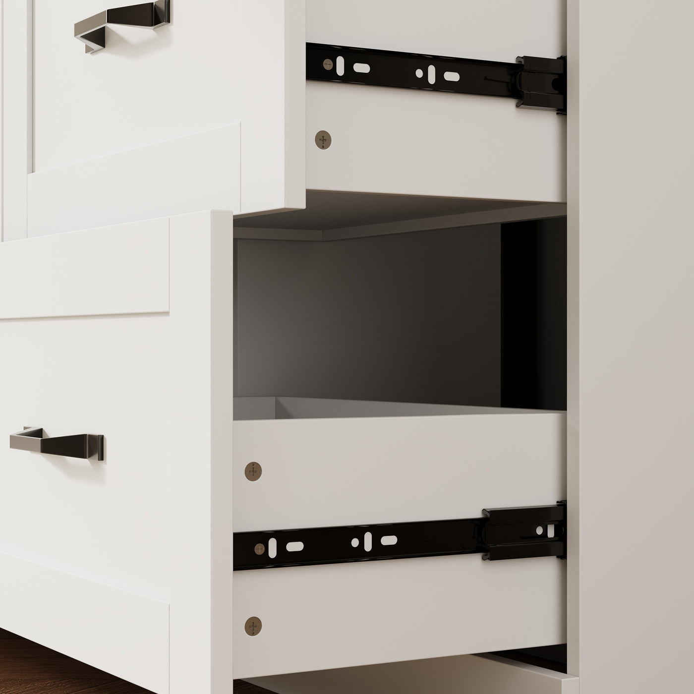 63" Modern White TV Stand Dresser with Hidden TV Lift & 9 Drawers