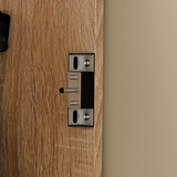 23.6" Oak Engineered Wood 3-Drawer Lockable Smart Nightstand with Hidden Gun Storage Cabinet