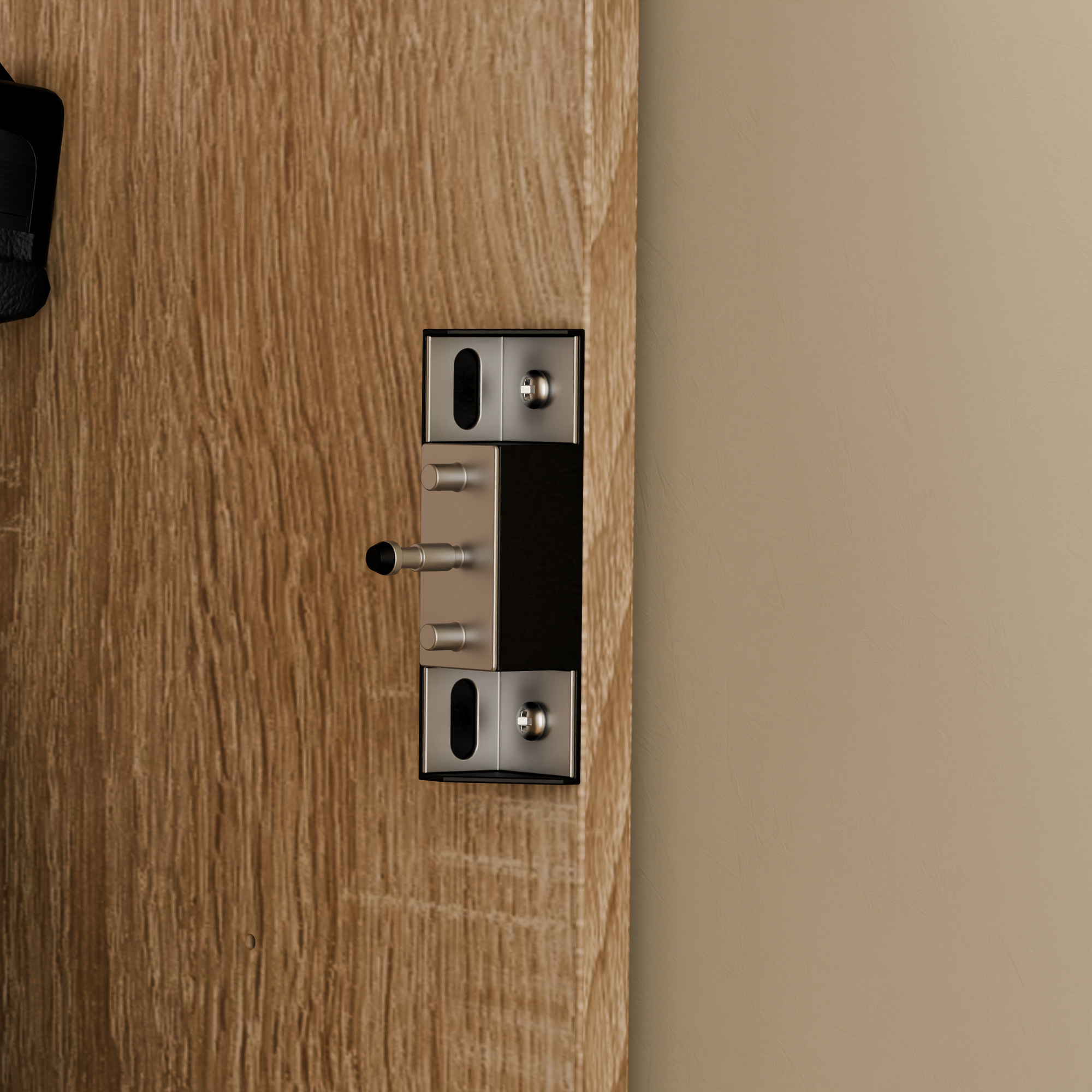 23.6 Inches Oak Engineered Wood 3-Drawer Lockable Smart Nightstand with Hidden Gun Storage Cabinet