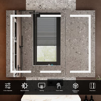 47.2" Modern Frameless Medicine Cabinet with Mirror and 3 Shelves