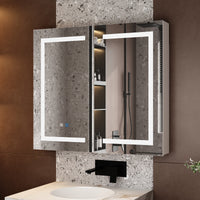 35.4" Modern Frameless Medicine Cabinet with Mirror and 3 Shelves