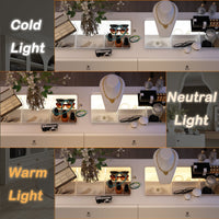 55.1" Modern White Double Dresser with Adjustable Lights