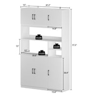 Large Storage Cabinet Kitchen Storage Cupboard with Doors Floor Cabinet for Living Room