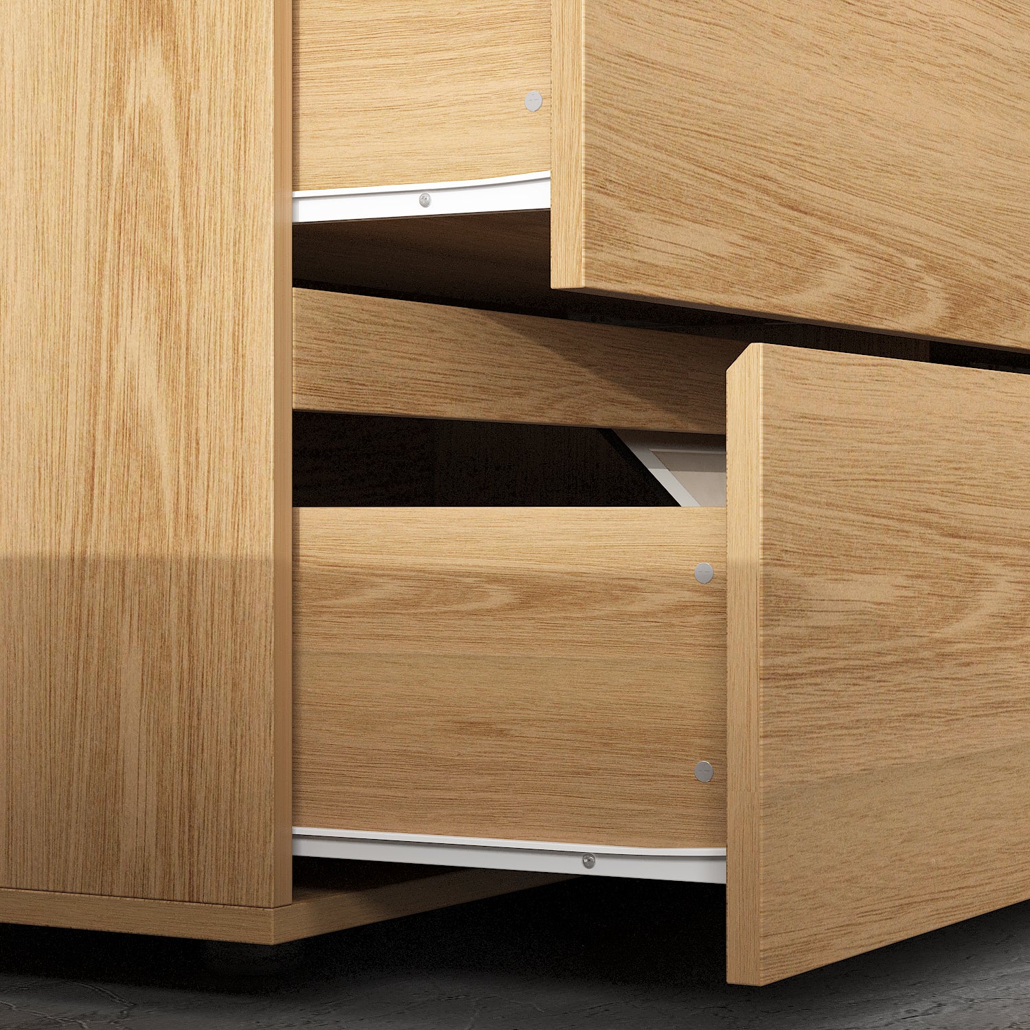 Distressed 6-Drawer Sideboard with Grain Texture - 59" Wide